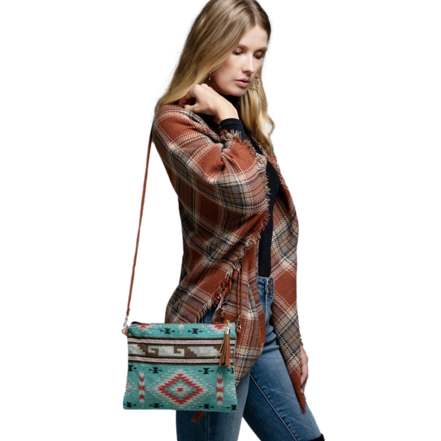 PacificPlex Clutch Bag Purse Southwestern Crossbody Women's, Turquoise