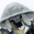 thumbnail image 3 of GA WEIHUA Reduced,Men's Plaid Jacket Fleece Lined Flannel Shirts Sherpa Button Down Hooded Sweatshirt Warm Winter Coat with Pockets(Blue,M), 3 of 8