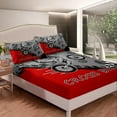 thumbnail image 2 of Motorcycle Bedding Set Queen Dirt Bike Fitted Sheet Extreme Speed Cool Sports Bed Sheets for Teens Young Man, Motocross Rider Cross Bicycle Red Sheets 3 Pieces-1 Fitted Sheet 2 Pillowcases, 2 of 4
