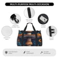 thumbnail image 4 of Balery Vintage Blue Leaf Mushroom Bolsa de Gimnasio para Mujeres, Bolsa de Viaje con Bolsillo Húmedo, Bolsa de Fin de Semana para Mujeres, Bolsa de Viaje Resistente al Agua, 4 of 7