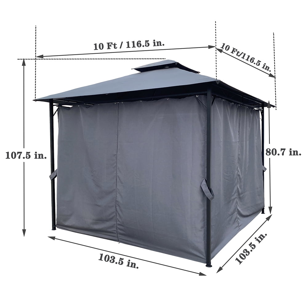 Kadyn 10x10 Ft Waterproof Tent, Outdoor Party Tent with Curtains, Wedding Party Tent for Backyard, Gray Kadyn 10x10 Ft Waterproof Tent, Outdoor Party Tent with Curtains, Wedding Party Tent for Backyard, Gray