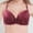 Red, variant on Plus Size Push Up Bras for Women Comfortable Underwire T-Shirt Bra V Neck Lace Bralettes with Adjustable Straps