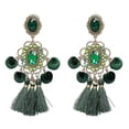 thumbnail image 4 of 25 Styles Statement Fringe Vintage Tassel Earrings--50552-GN|Model code4577 50552-GN, 4 of 4