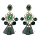 thumbnail image 5 of Lujosos aretes Huggies chapados en oro de 18 k con diseño bohemio multicolor, color verde | Código de modelo 4601 Verde, 5 of 5