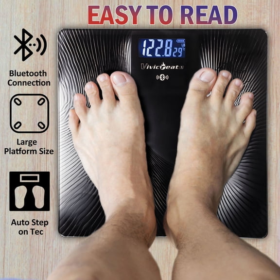 Vivicreate Body Weight Scale Portable Large Display LED Body Fat Analyzer Black