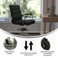 thumbnail image 6 of BizChair Mid-Back Black LeatherSoft Drafting Chair with Adjustable Foot Ring, Chrome Base, and Transparent Roller Wheels, 6 of 9