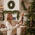 thumbnail image 6 of Coffee Large Christmas Ornaments 6 Pack 17cm Irregular Flocked Tree Hanging Decor, Holiday Party Supplies, 6 of 6