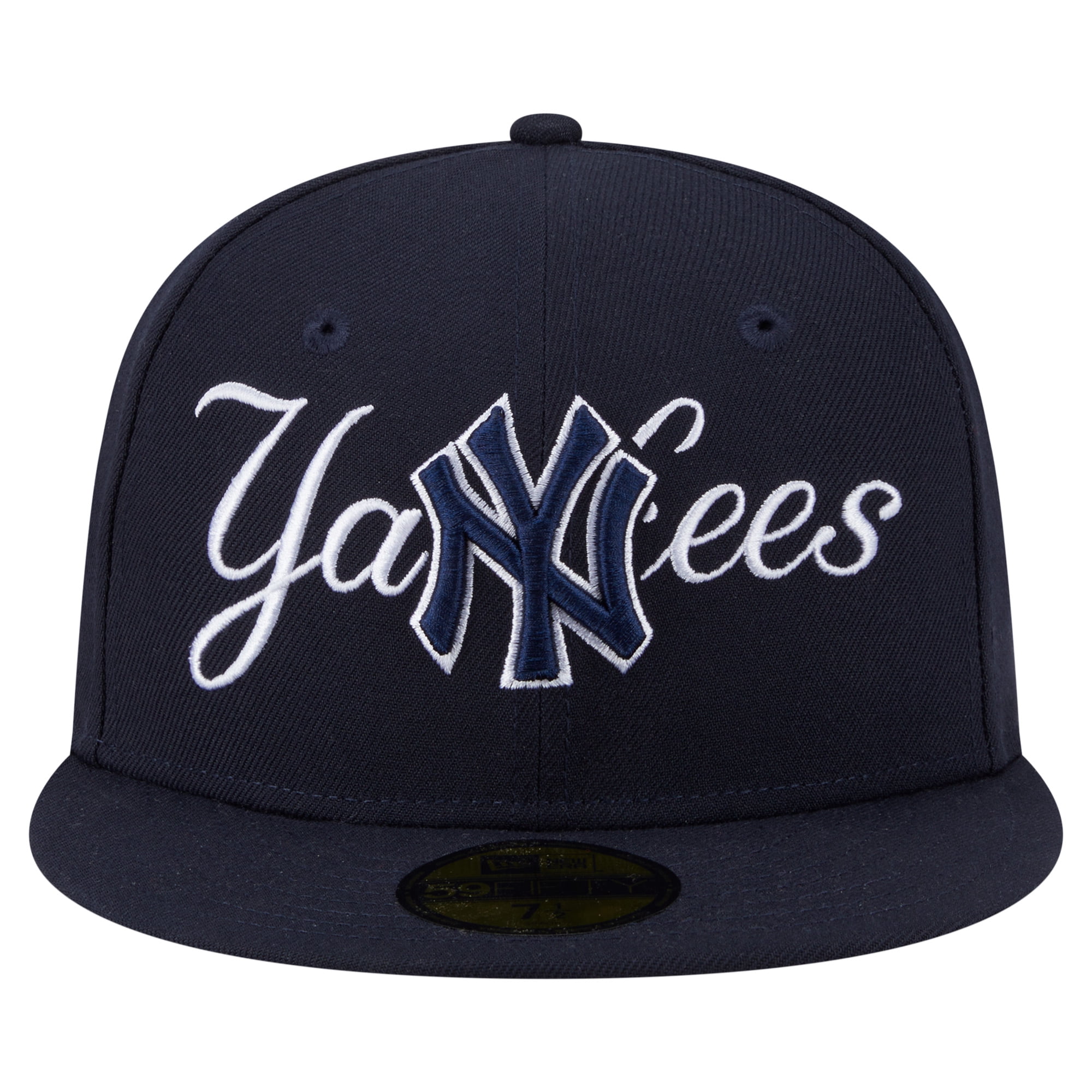 Men's New Era Navy New York Yankees Overlap 59FIFTY Fitted Hat