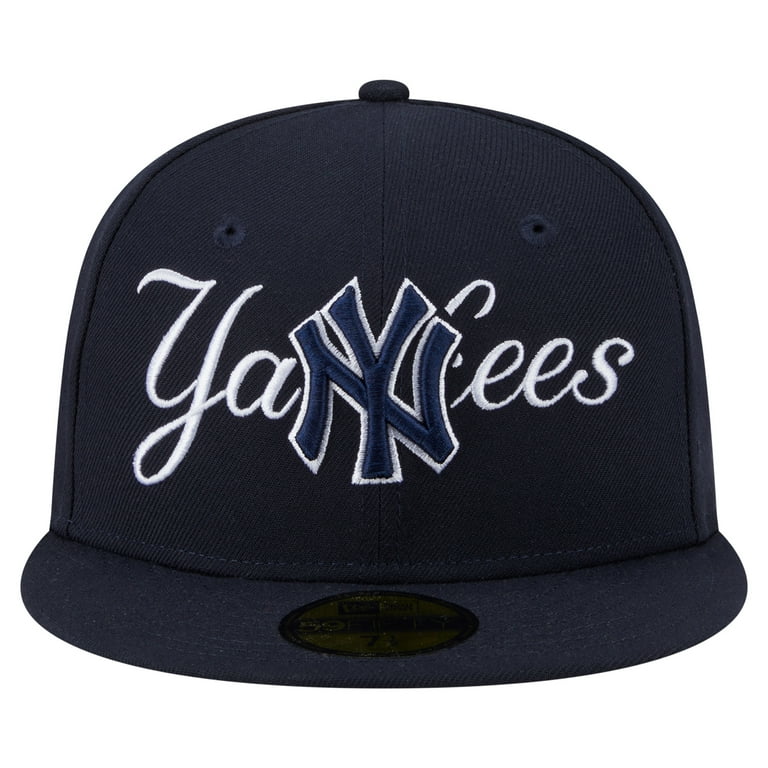 Men's New Era Navy New York Yankees Overlap 59FIFTY Fitted Hat