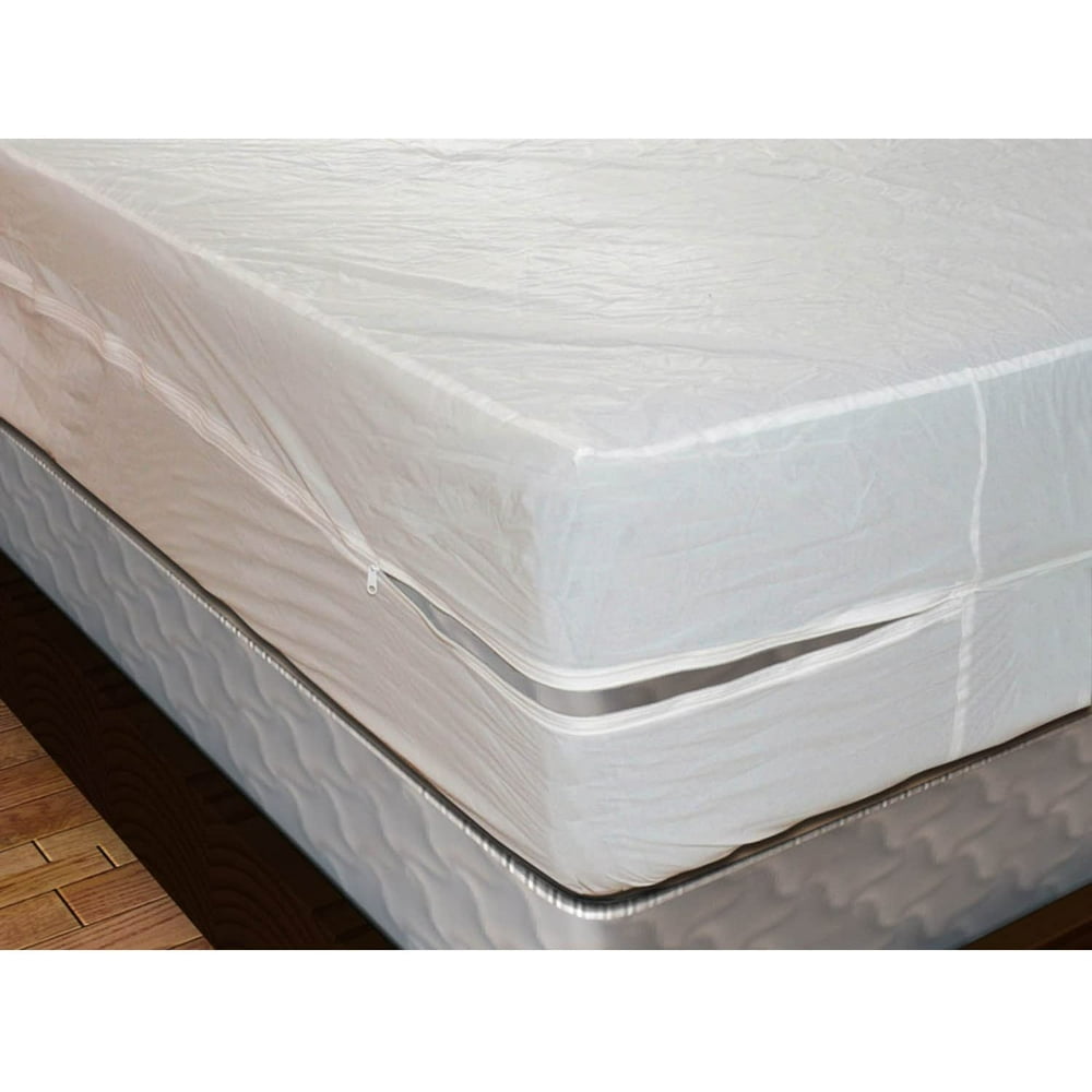 Plastic Mattress Protector Zippered 36 X 80 Waterproof Vinyl Mattress Cover Heavy Duty