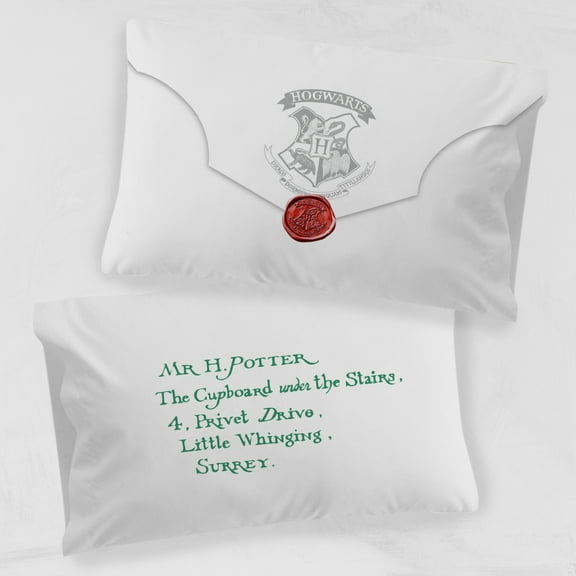 Harry Potter Letter 1 Pack Microfiber Pillowcase, White