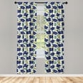thumbnail image 3 of Ambesonne Leaf Curtains, Brush Stroke Stripes, Pair of 28"x84", Mint Green Navy Blue, 3 of 5
