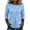 Light Blue, variant on 3/4 Sleeve Linen Shirts for Women Dressy Casual Button Decor Collared Round Necek Pullover Tops Loose Lightweight Cozy Work Flowy Ruched Pleated Tunic Blouse