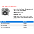 thumbnail image 2 of Power Steering Pump - Compatible with 1983 - 1991 Porsche 944 1984 1985 1986 1987 1988 1989 1990, 2 of 2