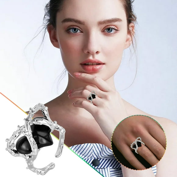 HomeKingdee Ladies Fashion Open Hollow Out Heart Ring - Alloy Silver-Plated Fashion Jewelry for Daily Wear and Gifts