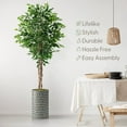 thumbnail image 3 of Artificial Tree in Modern Geometric Pattern Planter, Fake Ficus Silk Tree for Indoor and Outdoor Home Decoration - 66" Overall Tall (Plant Pot Plus Tree), 3 of 5