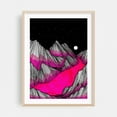 thumbnail image 2 of Pink river - Illustration Abstract Psychedelic Surrealism Night Sky Geometric Moon Unframed Wall Art Print 12 x 16 inches, 2 of 16