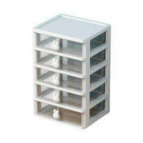 Clear Plastic Drawer Storage Box | 6-Drawer Desktop Organizer for Cosmetics, Jewelry & Stationery | 17x14.5x26cm Stackable Organizing Box with Smooth Glide Drawers