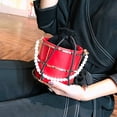 thumbnail image 2 of Bolso de hombro individual para mujer, nuevo bolso de moda europea y americana, bolso de cubo de metal con personalidad, bolso de mensajero hueco con cadena de perlas, 2025, 2 of 5