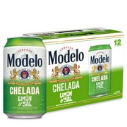 Modelo Chelada Limon y Sal Mexican Import Flavored Beer, 12 Pack, 12 fl oz Aluminum Cans, 3.5% ABV