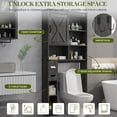 thumbnail image 7 of SUNVIVI Over The Toilet Storage Cabinet, Farmhouse Storage Cabinet Over Toilet with Sliding Barn Door, Home Space-Saving Toilet Rack, Behind Toilet Bathroom Organizer for Bathroom, Dark Grey, 7 of 7