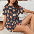 thumbnail image 4 of Sikiie Holiday Gingerbreads Womens Pajama Sets Short Sleeve Top With Pants Sleepwear 2 Piece Lounge Set-XX-Large, 4 of 6