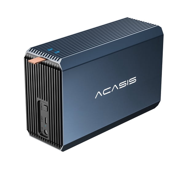 ACASIS USB-C 5Gbps RAID Enclosure, Dual Bay for 2.5/3.5" SATA SSD/HDD, Up to 60TB, 4 RAID Modes, Grey