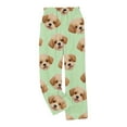 thumbnail image 4 of SwiftWear Cute Puppy Print Brushed Flannel Pajama Pants - Women's Cozy Plus Size Sleepwear & Lounge Pj Bottom Soft Plush with Pockets, Elastic Waist Home Comfort in Multiple Colors Available Green, 4 of 5