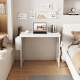 thumbnail image 4 of CFSmall White Desk for Small Spaces, 32 Inch Kids Girls Study Writing Desks for Bedroom, Simple Modern Laptop PC Little Side Table with Storage Bag Headphone Hook, White, 4 of 7