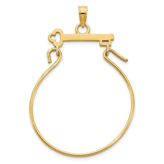 Finest Gold 14K Key Charm Holder Pendant