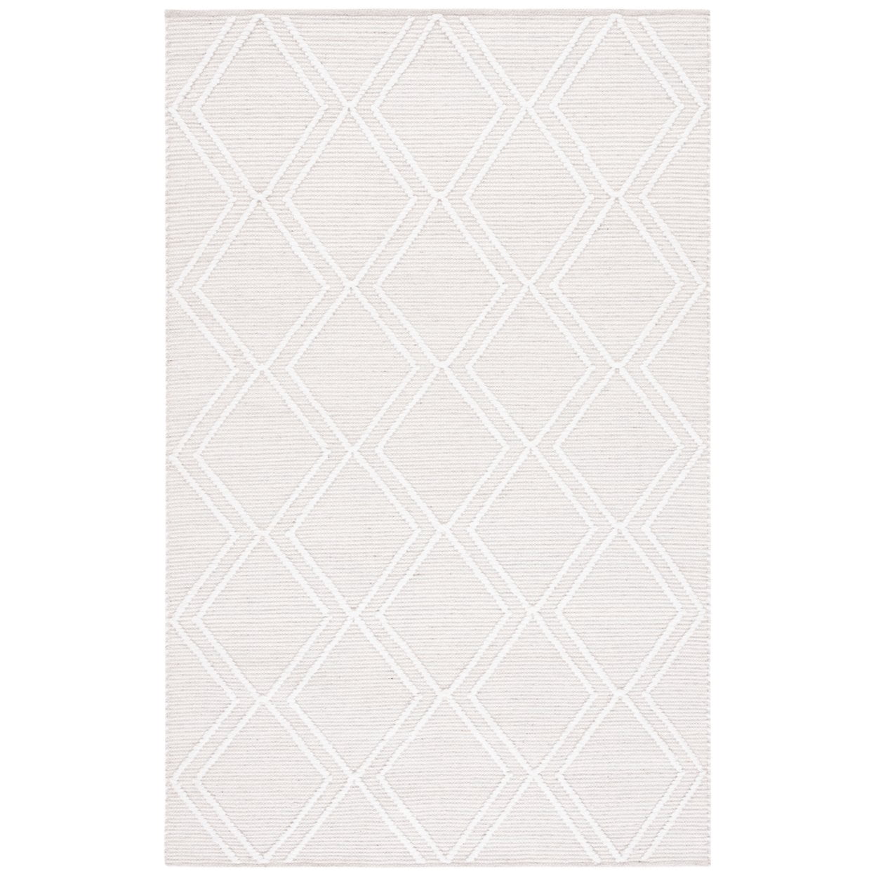 SAFAVIEH Kilim Meryll Diamond Polyester Area Rug, Light Grey/Ivory, 6' x 6' Square