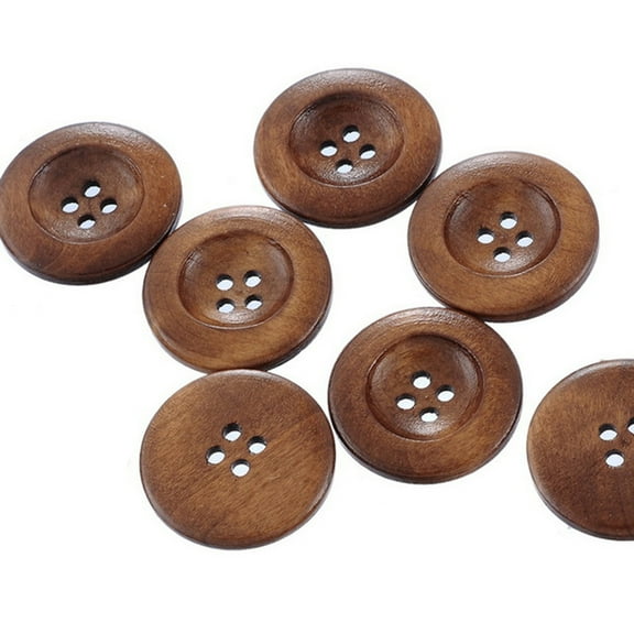 HOMEMAXS Wooden Buttons for DIY Crafts Sewing Projects with Smooth Touch Coffee Color 10pcs