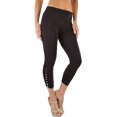 thumbnail image 5 of ToBeInStyle Women's Rhinestone Accent Ruched Capri Leggings, 5 of 7