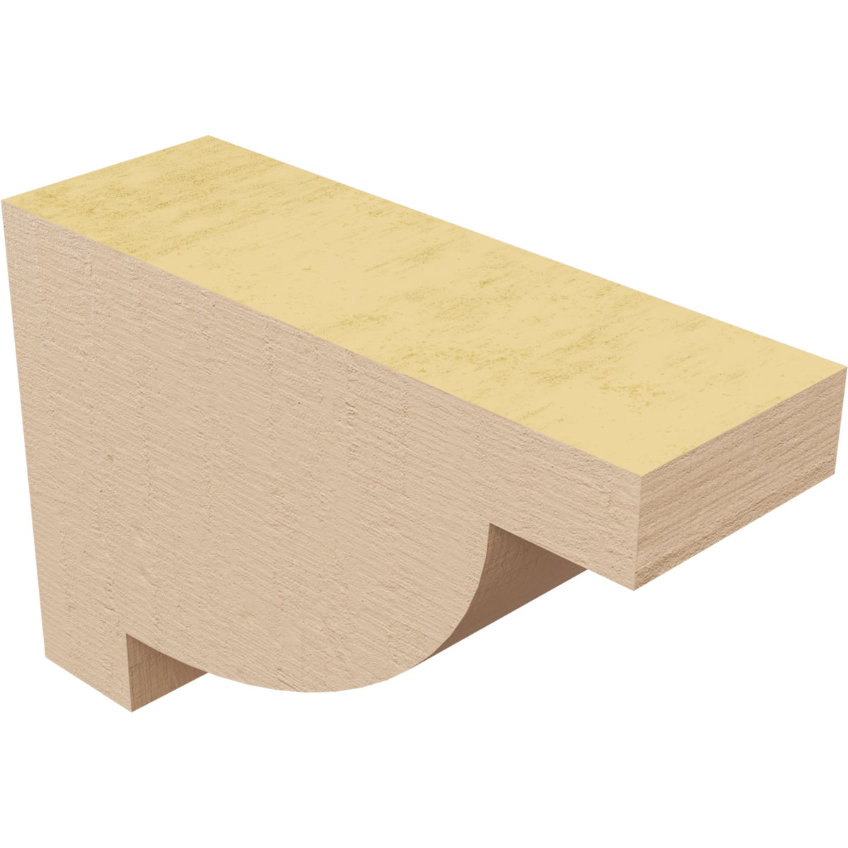 2"W x 6"D x 4"H Classic Alpine Rough Cedar Woodgrain TimberThane Corbel, Primed Tan