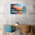 thumbnail image 2 of Water Lily Flower Canvas Wall Art, Abstract Oil Painting Style Lotus Print, Floral Botanical Artwork for Living Room Bedroom Bathroom Decor, Ready to Hang, 2 of 6