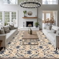 thumbnail image 3 of 5'x8' Area Rugs, Beige Baroque Indoor Outdoor Area Rug for Living Room Bedroom, Vintage European Floral Pattern Washable Bathroom Rugs Kitchen Floor Carpet Mats Home Decor Aesthetic, 3 of 8