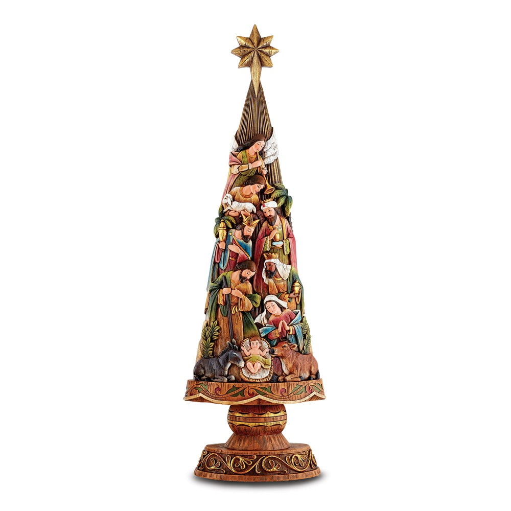FB Jewels Stone Resin Nativity Christmas Tree Figurine