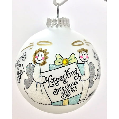 Expecting a Precious Gift New Mom Dad Parents Christmas Ornament Made in the