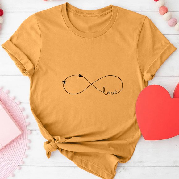 Mareep Summer Tops for Women's S-3XL Women's Round Collar Print T-shirt Stylish And Comfortable Women's Blouse Valentine's Day Gift