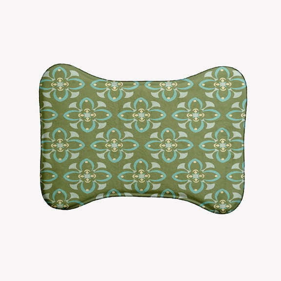 Simply Daisy Geometric Floral Pattern Bone Shape Pet Feeding Mat for Dogs