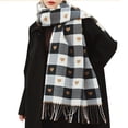 thumbnail image 5 of Curve Muse Women's Pattern Winter Warm Lattice Chunky Large Scarf-2 Pack-Pack A, 5 of 5