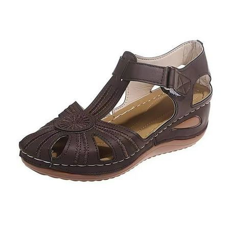 

NOKIO Sandals for Women 2024 Wedge Flip Flops Women s Ladies Girls Comfortable Ankle Hollow Round Toe Sandals Soft Sole Shoes