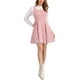 thumbnail image 2 of Vestido A-Line sin mangas de tweed a cuadros para mujer INSPIRE CHIC XL Rojo Blanco, 2 of 5