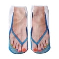 thumbnail image 2 of Women Girls Funny Crazy 3D Tie-Dye Socks Flip Flops Design Socks Look Like Shoes Sandal Novelty Silly Ankle Crew Socks Gift, 2 of 6