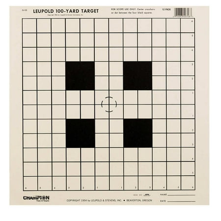 Champion NRA Sight-In 100-yard Rifle Scope Tagboard Target, 12