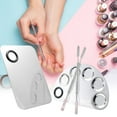 thumbnail image 4 of Assiette de Mélange Surface Lisse Diverses Formes Palette de Couleurs en Acier Inoxydable pour Maquillage, 4 of 8