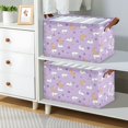 thumbnail image 2 of Yayeee Foldable Storage Basket for Shelves Waterproof Cloth Bins with Handles, Purple Cartoon Rabbit Pattern, 2 of 7