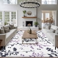 thumbnail image 3 of Area Rug for Living Room, Grey Purple Botanical Non-Slip Indoor Large Carpet for Bedroom/Dining Room, Watercolor Spring Floral Summer Leaf Washable Low-Profile Rectangle Floor Runner Rugs - 6 x 9 Ft, 3 of 8