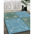 thumbnail image 3 of Ahgly Company Machine Washable Indoor Rectangle Transitional Tiffany Blue Area Rugs, 2' x 5', 3 of 7