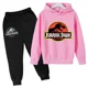 thumbnail image 3 of Sudadera con capucha y pantalón de dinosaurio de dibujos animados para niños, sudadera con capucha Jurassic World Dominion, ropa para niños de 4 a 14 años, traje de manga larga para otoño, 3 of 5